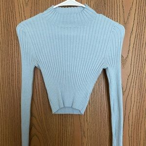 fitted mock neck sweater